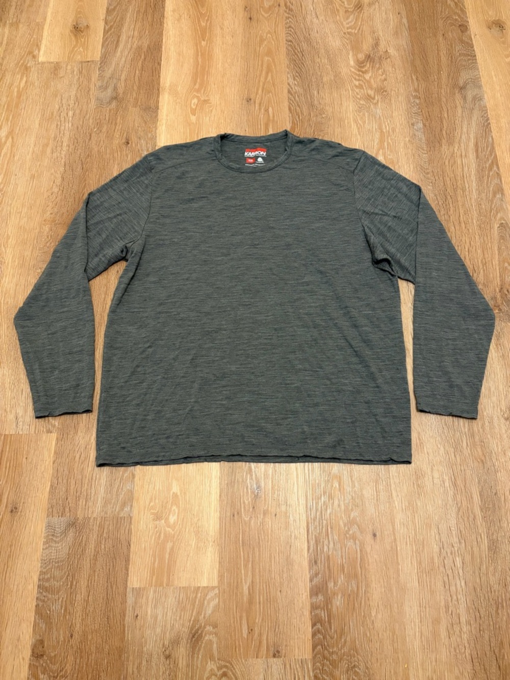 Karbon 100% Merino Wool Long Sleeve Shirt XXL Gray Pure New Wool Base Layer